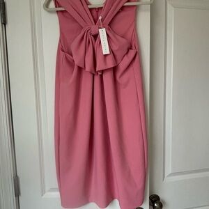 Trina Turk Strapless Pink Dress with Bow Accent